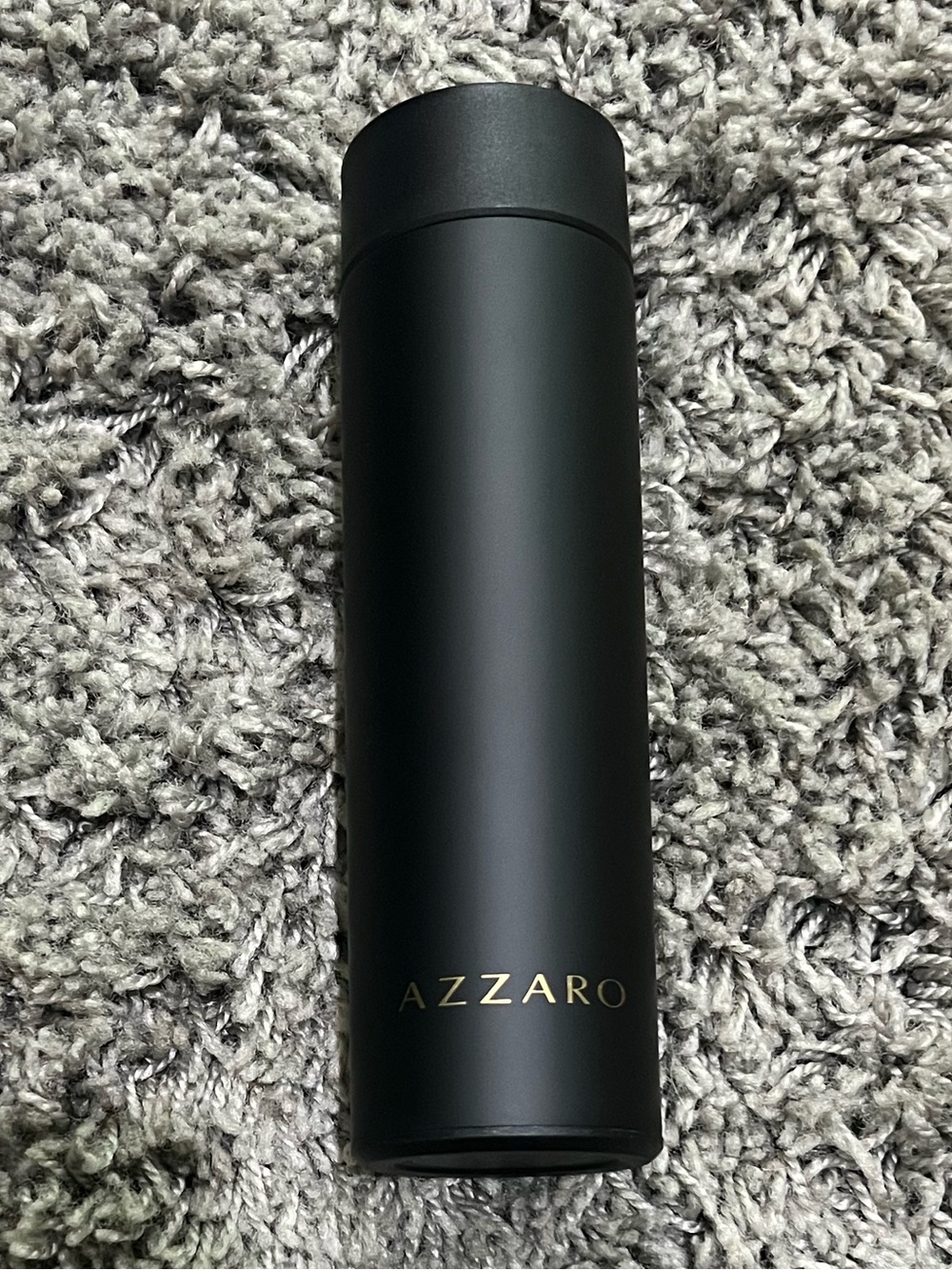 { azzaro } black stainless steel water bottle